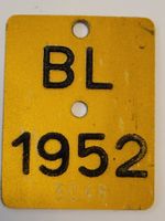 Altes Veloschild BL 1952, Rarität für Sammler! Top!