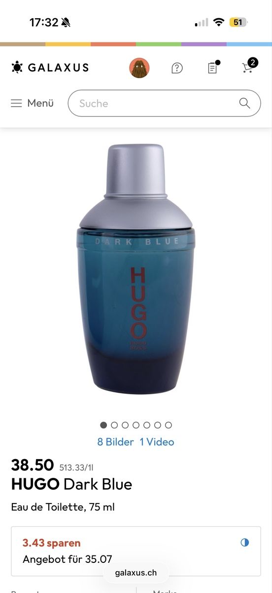 Hugo Boss Profumi & Eau de Toilette: Hugo Dark Blue Eau de Toilette - Neu – Nuovo (secondo la descrizione) da Kloten venduto da Teo3ko 2