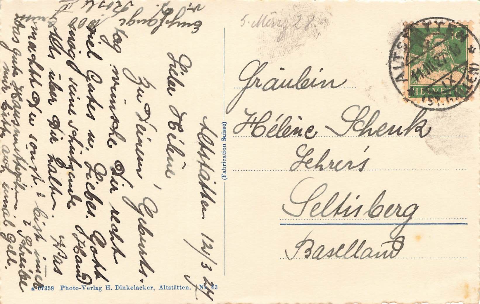 Cartoline postali: Altstätten SG – Usato da Biasca venduto da Blenio71 1