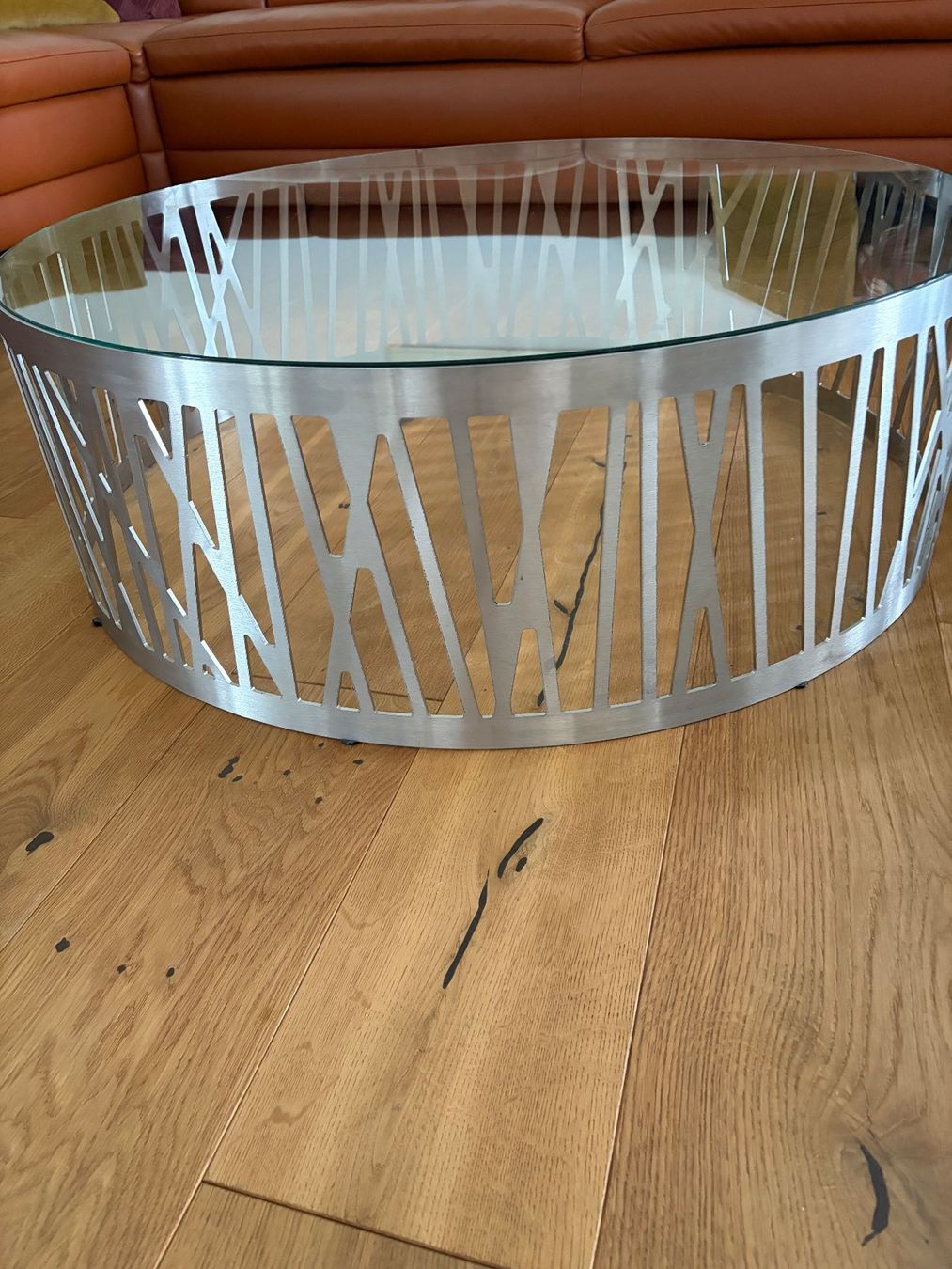 Tavoli: Moderner Glas Couchtisch Edelstahl und Glas – Usato da Speicherschwendi venduto da Estil 1
