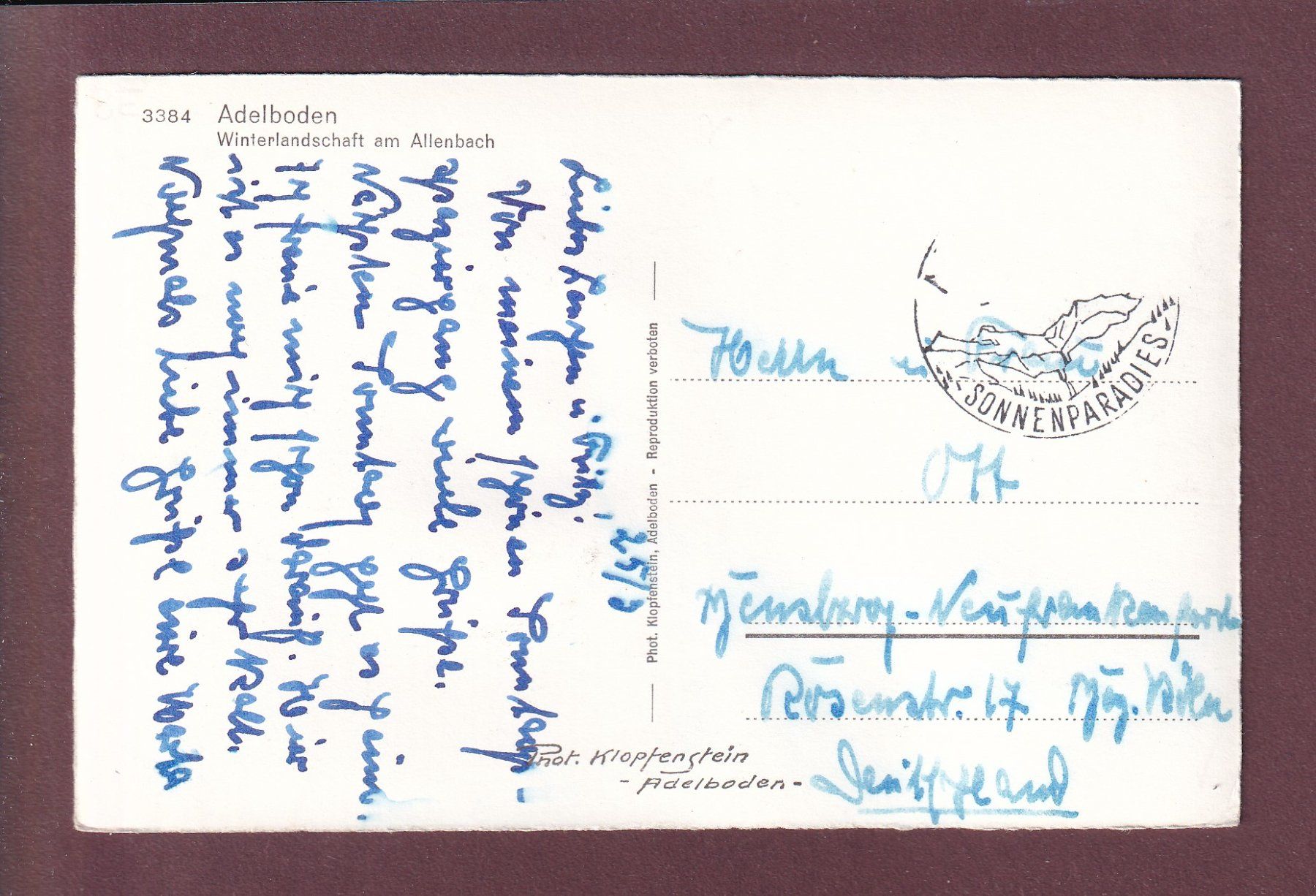 Cartoline postali: Adelboden - Winterlandschaft am ALLENBACH – Usato da Pully venduto da nicecards 1