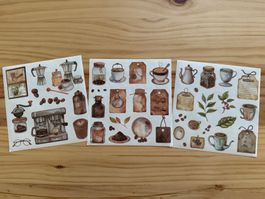 Sticker Aufkleber Scrapbook Kaffee Coffee Nostalgie 4