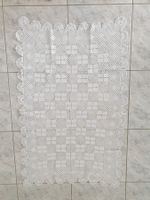 Tischdecke gehäkelt weiss 132 x 70 cm Vintage Shabby Chic