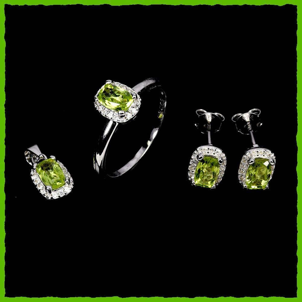 Altri gioielli: Peridot Schmuck Set / Ring, Ohrstecker & Anhänger 925 Silber – Nuovo e nell'imballaggio originale da Oberglatt ZH venduto da Goldfee1 1
