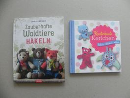 2 Bücher Tiere Häkeln Stricken Nähen Basteln Wolle Stoff