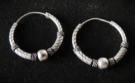 Silber 925 Creolen Ohrringe 25 / 5 mm