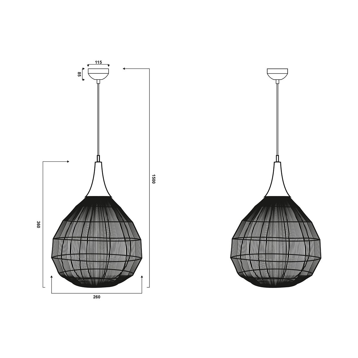Lampadari & plafoniere: Pendelleuchte, Korb, Altmessing, 26 cm Ø – Nuovo (secondo la descrizione) da Kreuzlingen venduto da Smart-Light 2