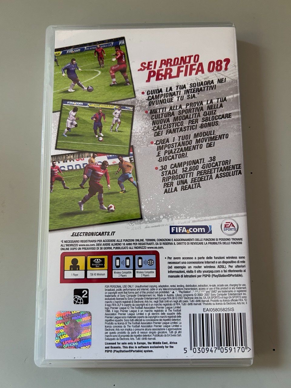 Sony Giochi: FIFA 08 per PlayStation Portable – Usato da Giubiasco venduto da LorisVale 1