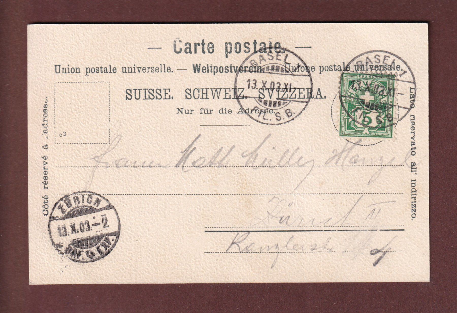 Cartoline postali: Gruss aus BASEL - 1903 – Usato da Pully venduto da nicecards 1