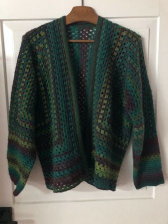 wunderschöne Boho Häkeljacke - reine Wolle - Gr. M