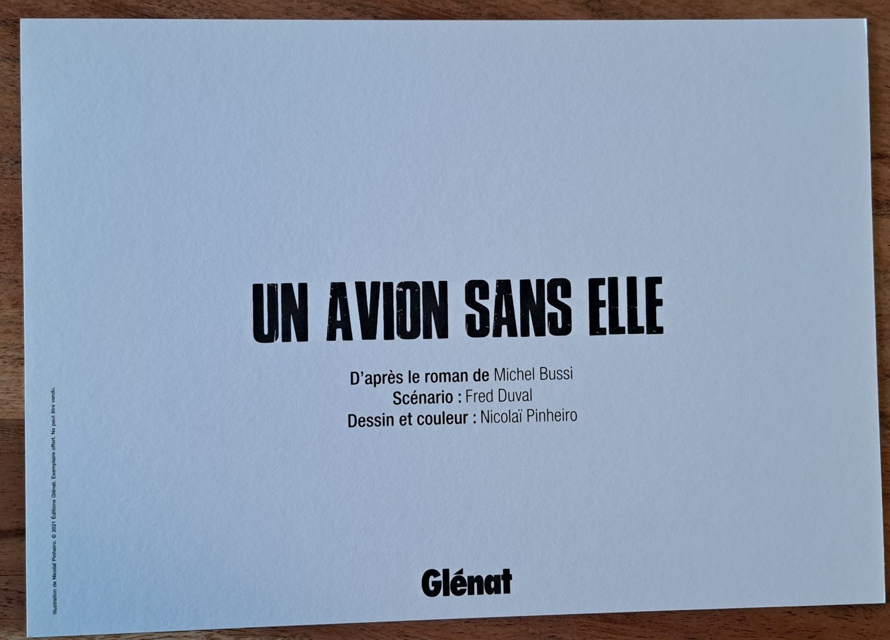 Comics: EX-LIBRIS A4 Un avion sans elle, neuf. – Neu (gemäss Beschreibung) aus Dorénaz von DaWiiD 1