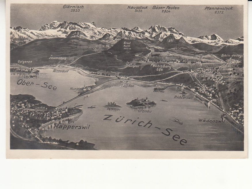 Cartoline postali: Etzel Kulm Aussicht 1926 – Usato da Bürglen TG venduto da StampGraf