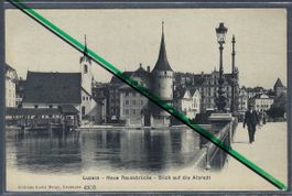 Luzern. Neue Reussbrücke. Altstadt.