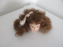 Puppenperücke, Perücke Puppen, U: 25 cm, L: 14 cm, rot-braun