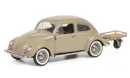 VW Käfer "Bretzelkäfer" 1946-1953 beige mit Auto Porter