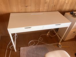 Weisser Schreibtisch mit 2 Schubladen – Ideal für Homeoffice