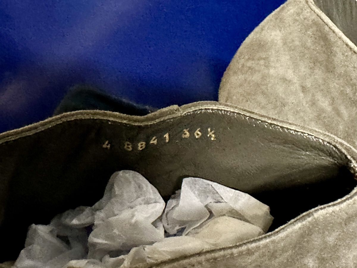 Sergio Rossi Scarpe da donna: Bottines hauts talons,Sergio Rossi,daim gris, taille 36.5. – Usato da Genève venduto da Tom6 4
