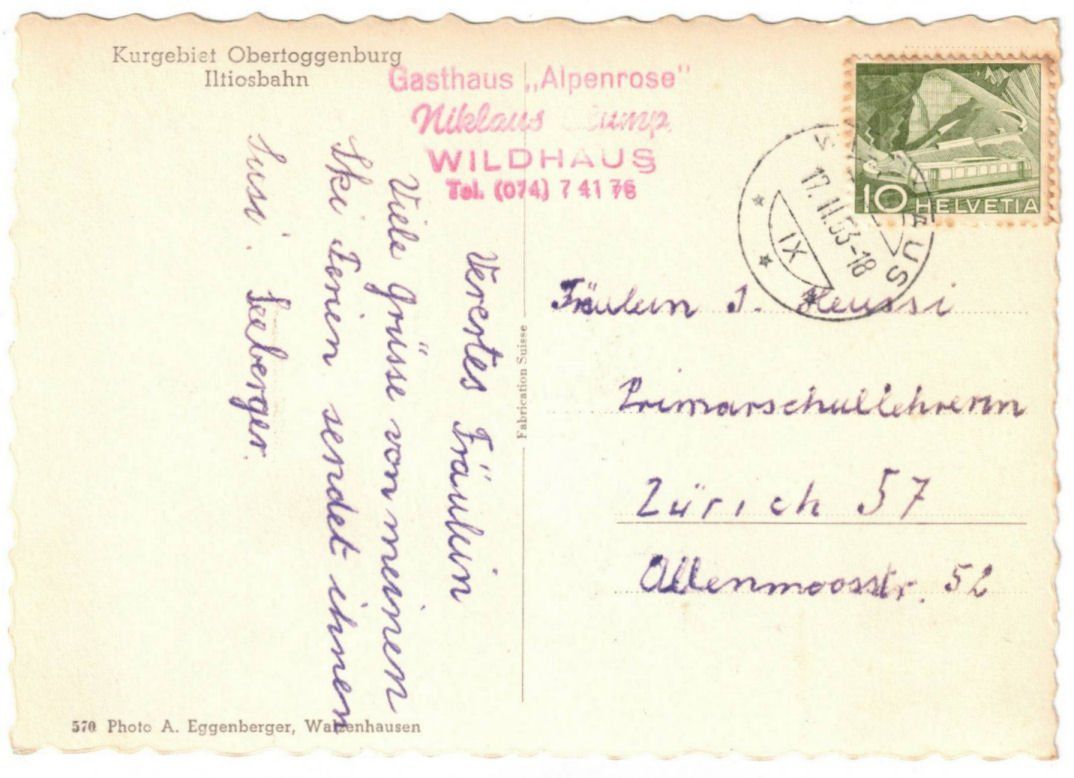 Cartoline postali: Unterwasser - Standseilbahn Iltios – Usato da Binningen venduto da Mountainrider 1