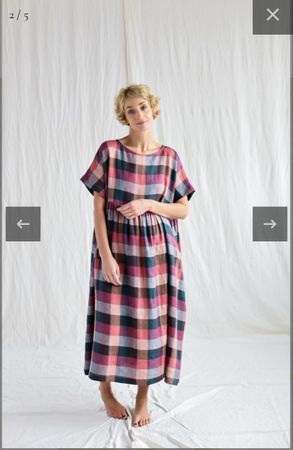 Kleid OFFON kariert 100% Leinen S-XL neu mit Etikett