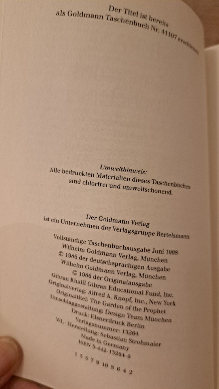 Libri: Khalil Gibran - Im Garten des Propheten – Usato da Zürich venduto da chusel 4
