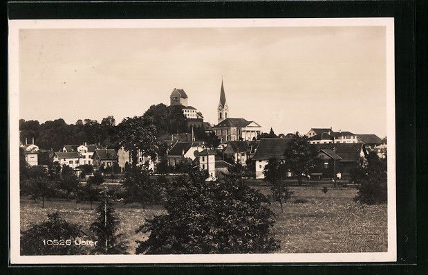 Cartoline postali: AK Uster, Teilansicht mit Kirche, 1927 – Usato da Berlin venduto da bartko-reher