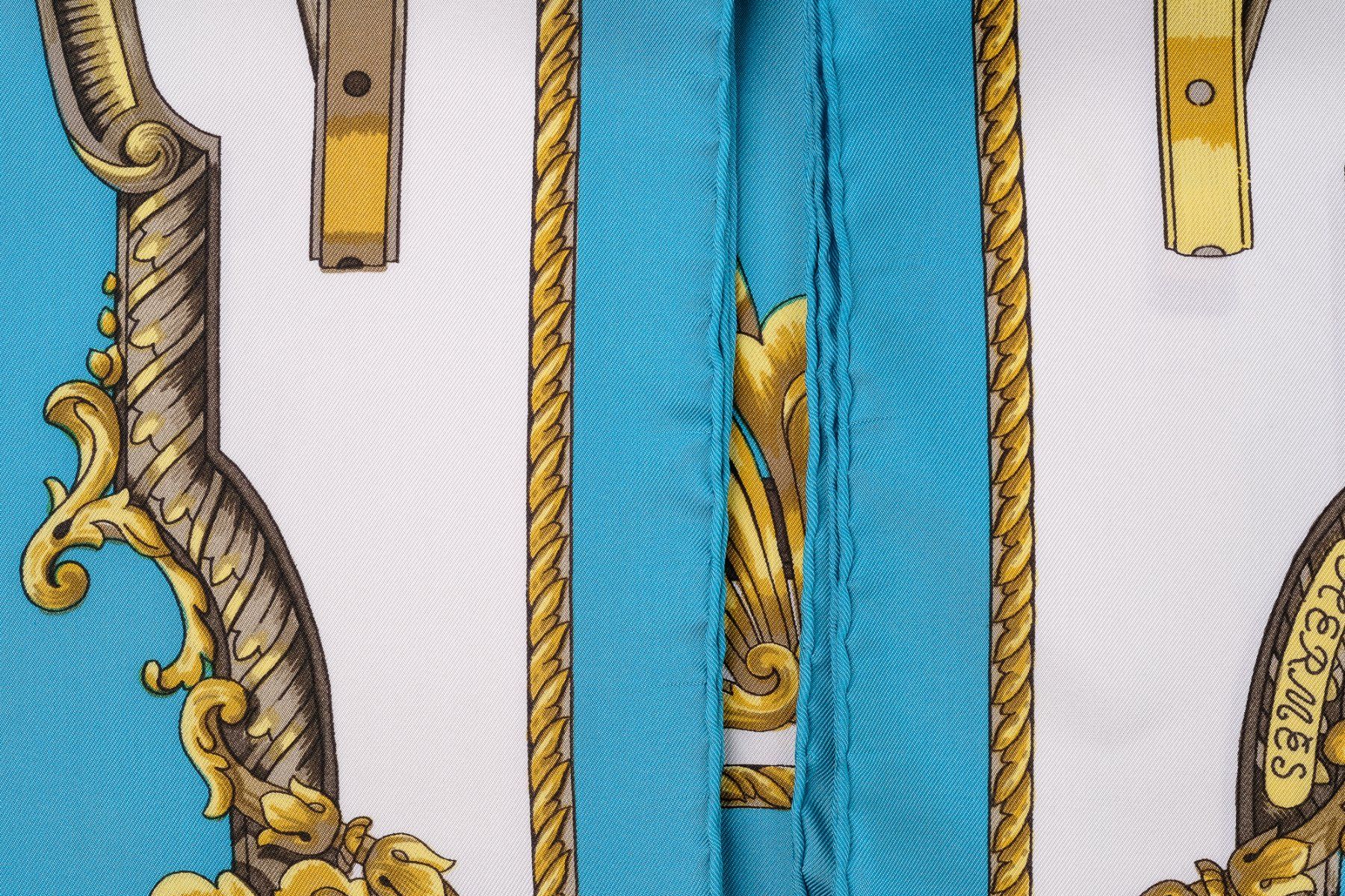 Hermès Foulard & Sciarpe: Foulard Hermes Les Roues, turquoise – Usato da Vevey venduto da Manicky 4