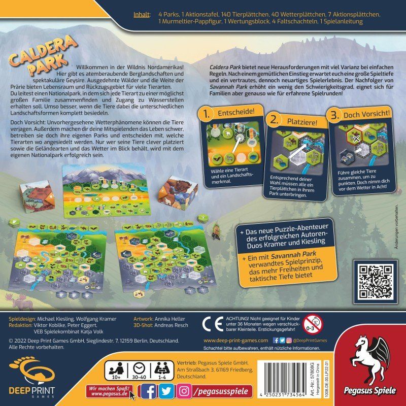 Pegasus Spiele Jeux: Spiel Caldera Park – Neuf avec emballage d'origine à Uster par Ludit 1