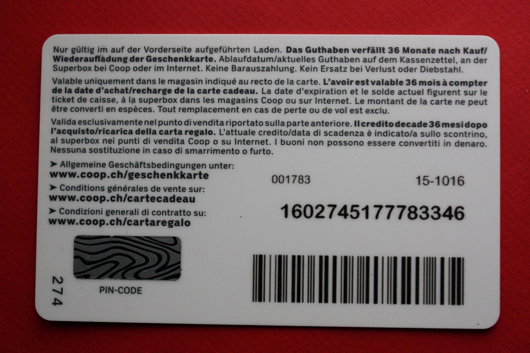 Karten: geschenkkarte – Gebraucht aus Laupen BE von Gufi57 1