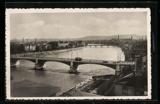 Cartoline postali: Basel, Die Drei Rheinbrücken, Strassenb – Usato da Berlin venduto da bartko-reher