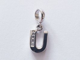 Charm Anhänger Buchstabe "U" Silber 925 (rhodiniert)