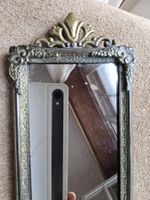 Antiker rechteckiger Wand Metallspiegel ca 1870