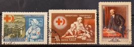 Sowjetunion UdSSR 1956 Rotes Kreuz & Lenin Posten gestempelt