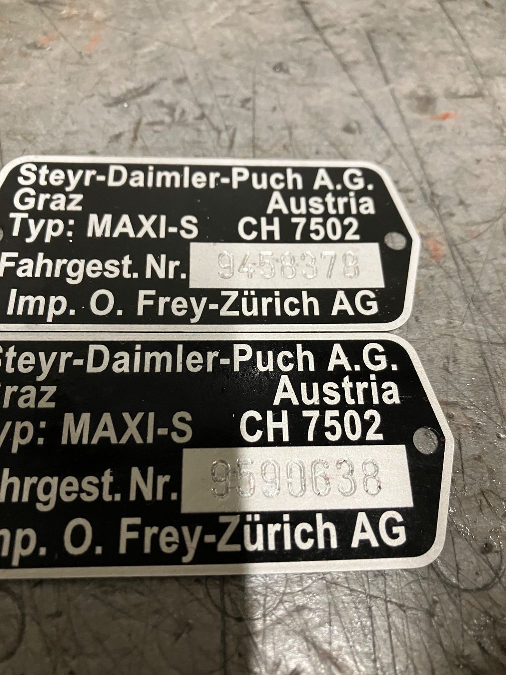 Puch Ciclomotori: Puch Maxi S 7502 Typenschild – Nuovo e nell'imballaggio originale da Balgach venduto da Boehni52 3