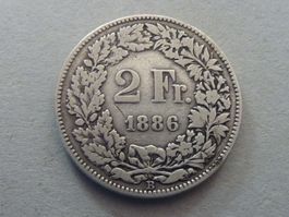 2 Fr.  1886  -  Ungereinigt  -