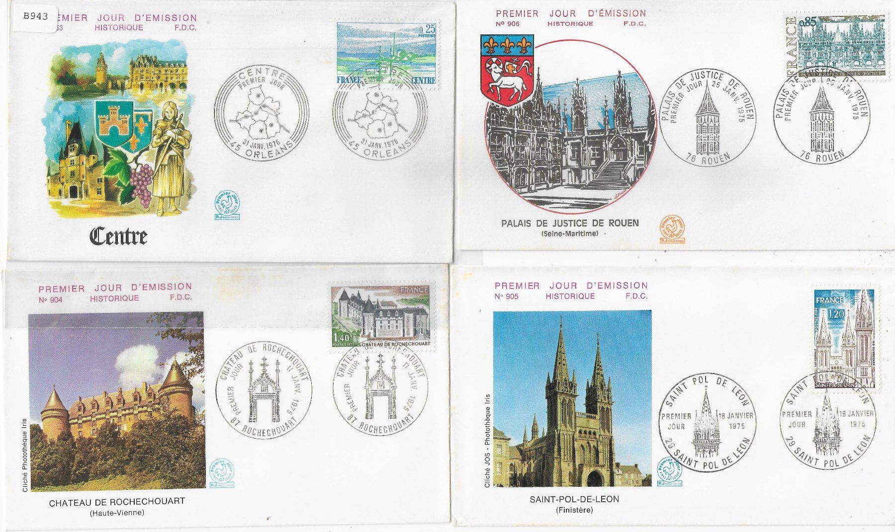 Alle Briefmarken: 4 FDC Frankreich 1975/76 – Neu und originalverpackt aus Ettingen von Kartenplanet