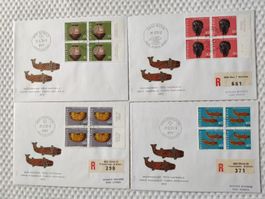 Pro Patria 1973 FDC avec blocs de quatre