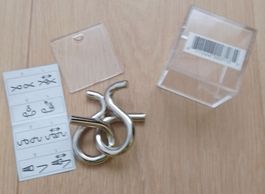 Metall-Puzzle in Acrylbox Knobelspiel 5 x 5 x 5 cm Dd