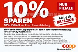 10% Rabatt bei Coop auf alles in der Filiale ( Self-Chekout)