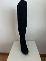 Schwarze Wildleder Overknee Stiefel Grösse 39