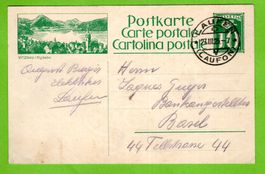 1925 Bildpostkarte Vitznau/Rigibahn Stempel Laufen (a)