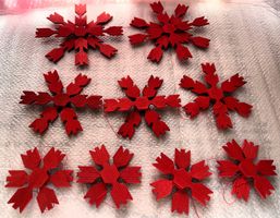 Christbaumanhänger Tulpensterne rot Set. 9 Stück