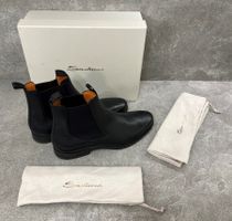 SANTONI Leder Stiefel in BLACK für Herren, Grösse ca. 42 ...