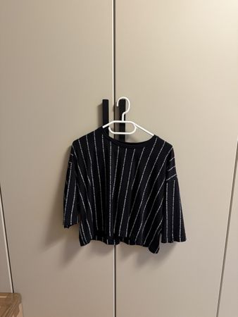 Damen T-Shirt schwarz gestreift Grösse M