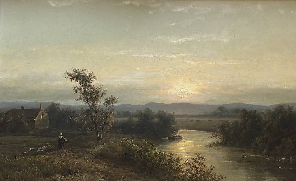 Gemälde: J.J. Destrée "Flusslandschaft " – Gebraucht aus Zürich von kar_y5sv 1