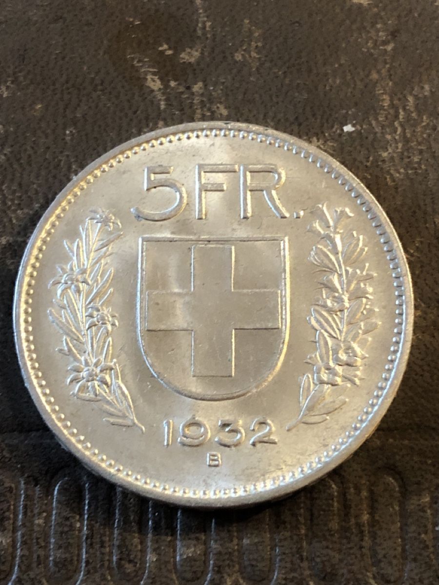 Tutti le monete: 5 Franken 1932 – Usato da Mühlethal venduto da nyffeler2815