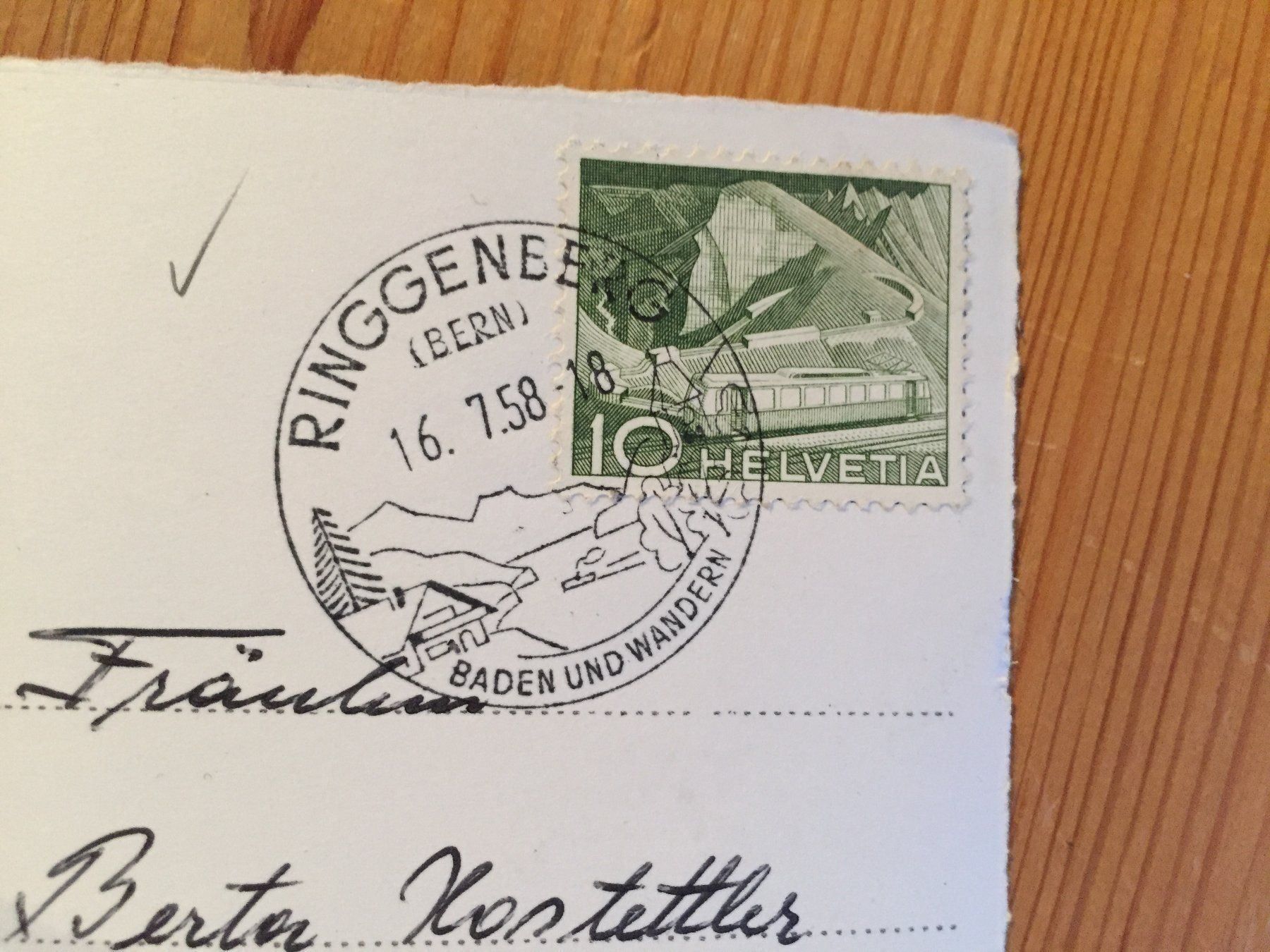 Cartoline postali: Ringgenberg - AK 1958 – Usato da Oberuzwil venduto da Henri09 1