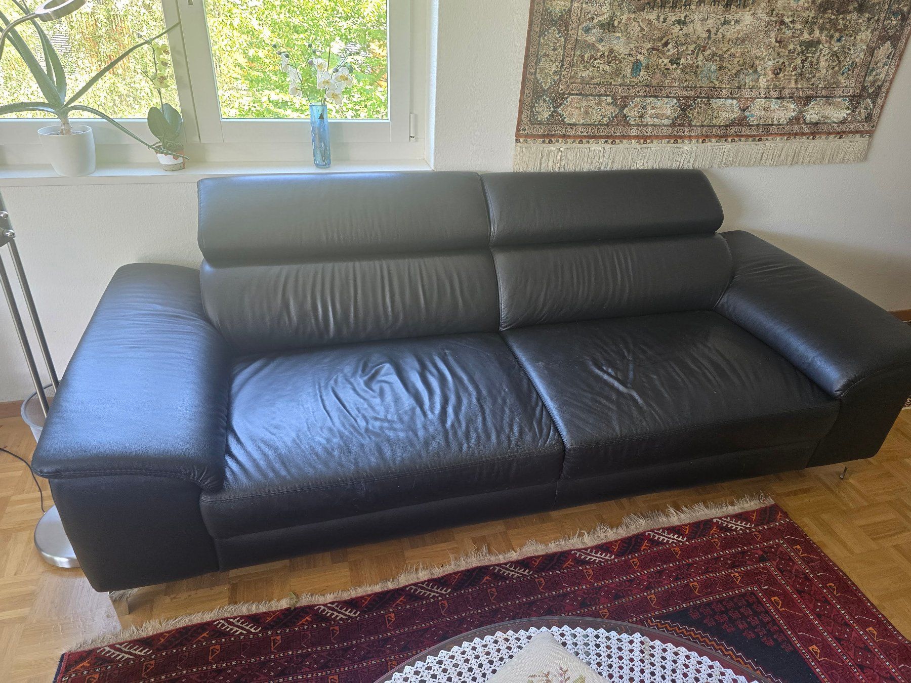 Sofas: Ledersofa schwarz – D'occasion à Bünzen par Trixlix 1