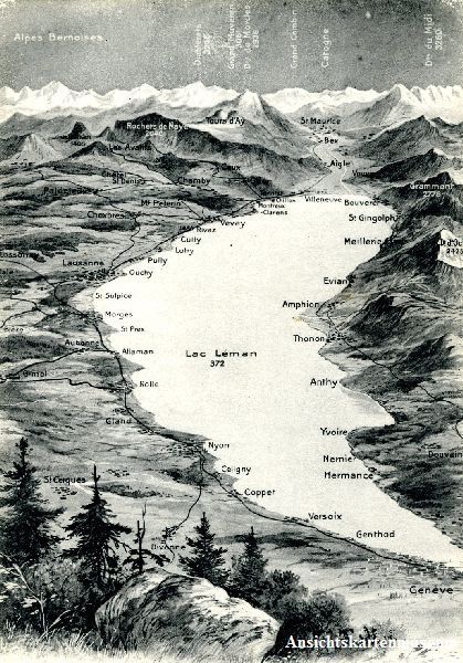 Cartoline postali: Genève - Lac Léman + ca. 1905 – Usato da Emmenbrücke venduto da teestube