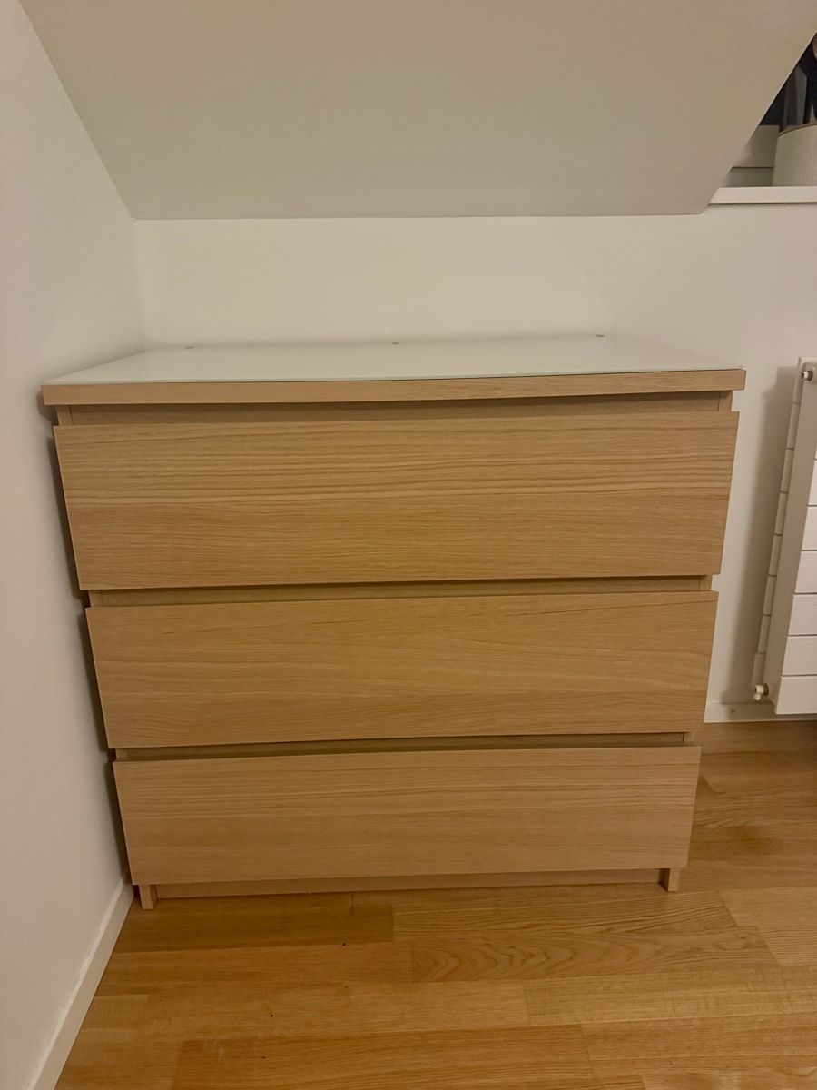 Ikea Scaffali: MALM Kommode Holz Ikea mit Glasplatte  – Usato da Zürich venduto da ann_zvt5