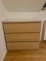MALM Kommode Holz Ikea mit Glasplatte 
